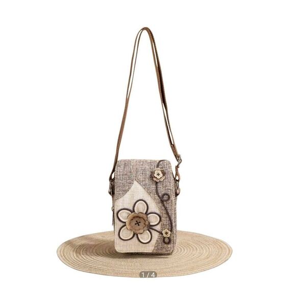 Shein Women's Brown Boho Handmade Button Decor Multi-Layer Adjustable Shoulder C - Picture 1 of 9